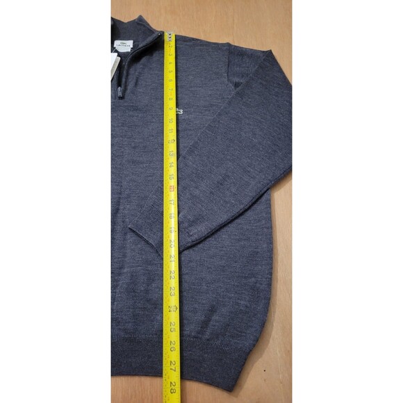 Lacoste Pure Wool Knit 1/4 Zip Pullover Sweater Gray Size Large Mens NWT - Picture 11 of 14